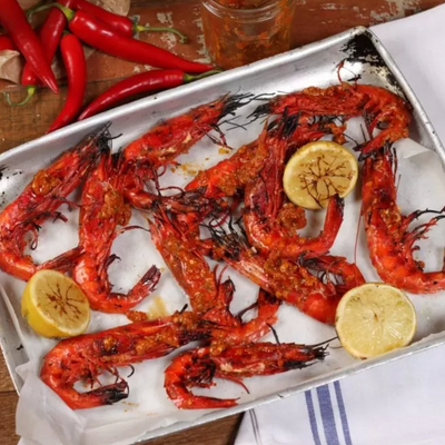 Spanish Red Carabineros Jumbo Prawns (2.2lbs)