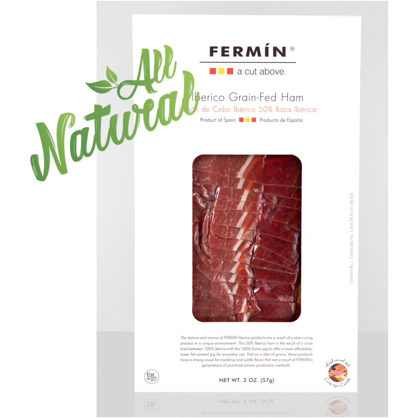 50% Iberico Grain-Fed Ham Sliced - 2 oz