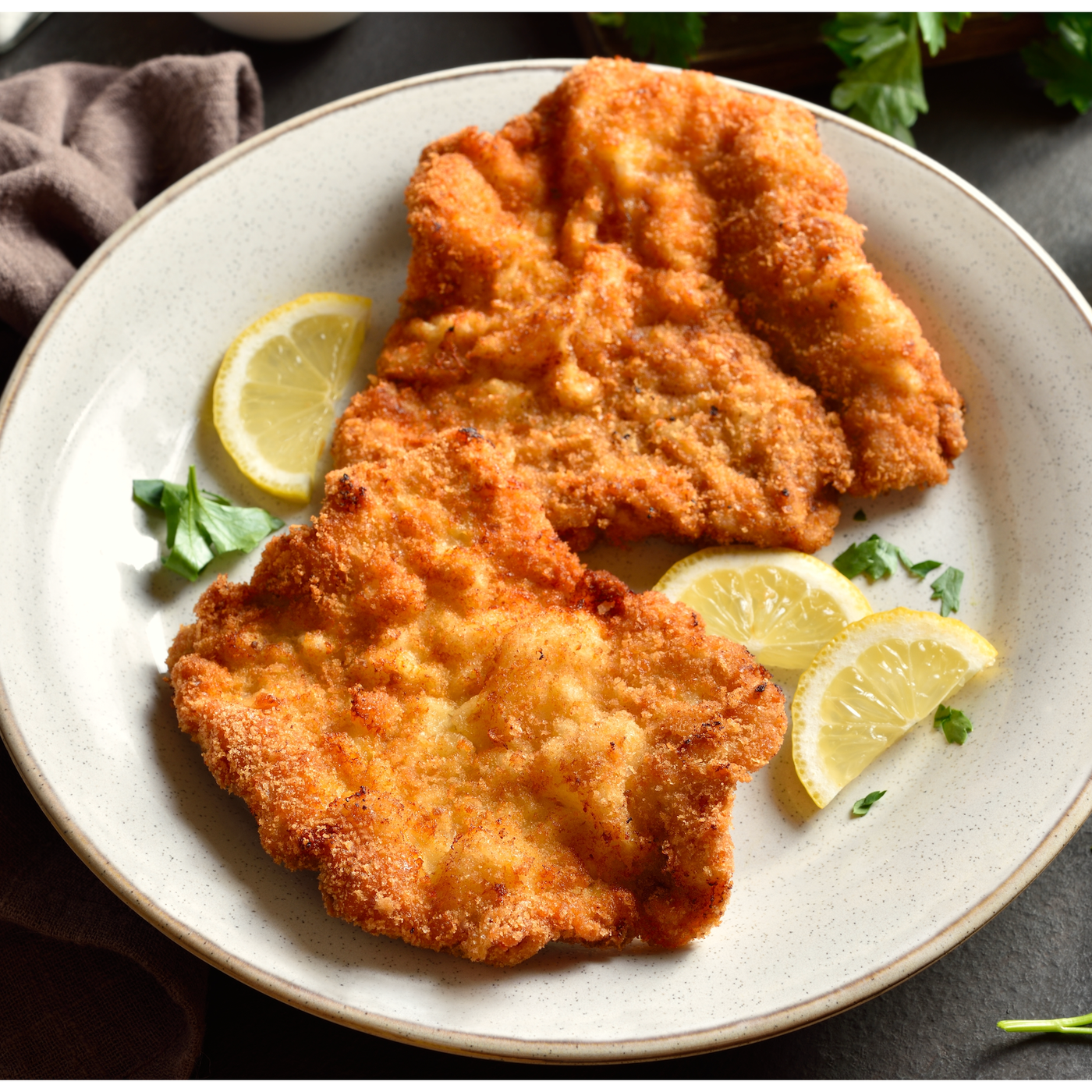 Breaded Veal Raw Scallopini (Schnitzel, Milinese)