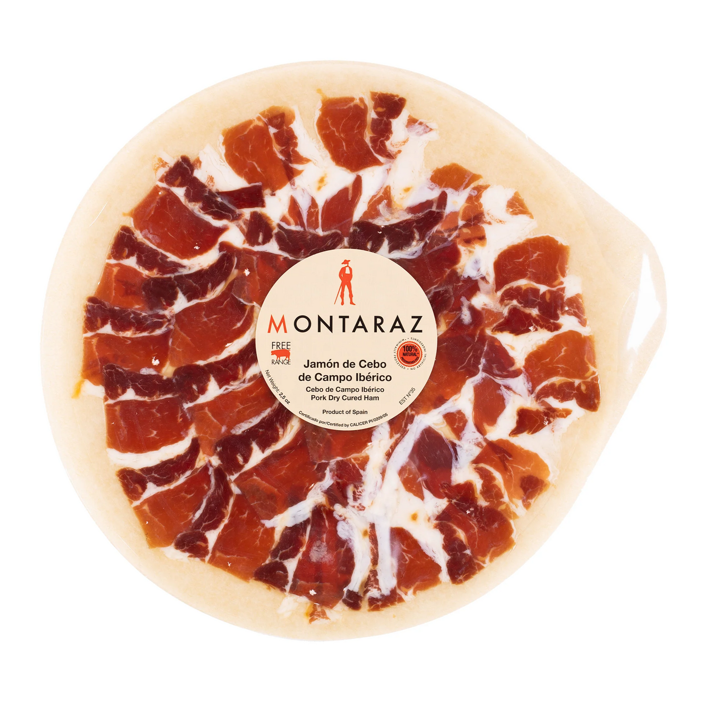 Montaraz Sliced Cebo de Campo Free Range Jamon Iberico Plates - EEUU068